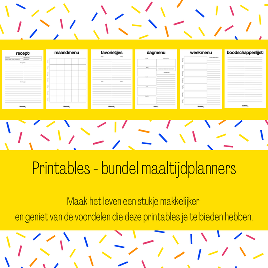 titatimi - printable - bundel maaltijdplanners