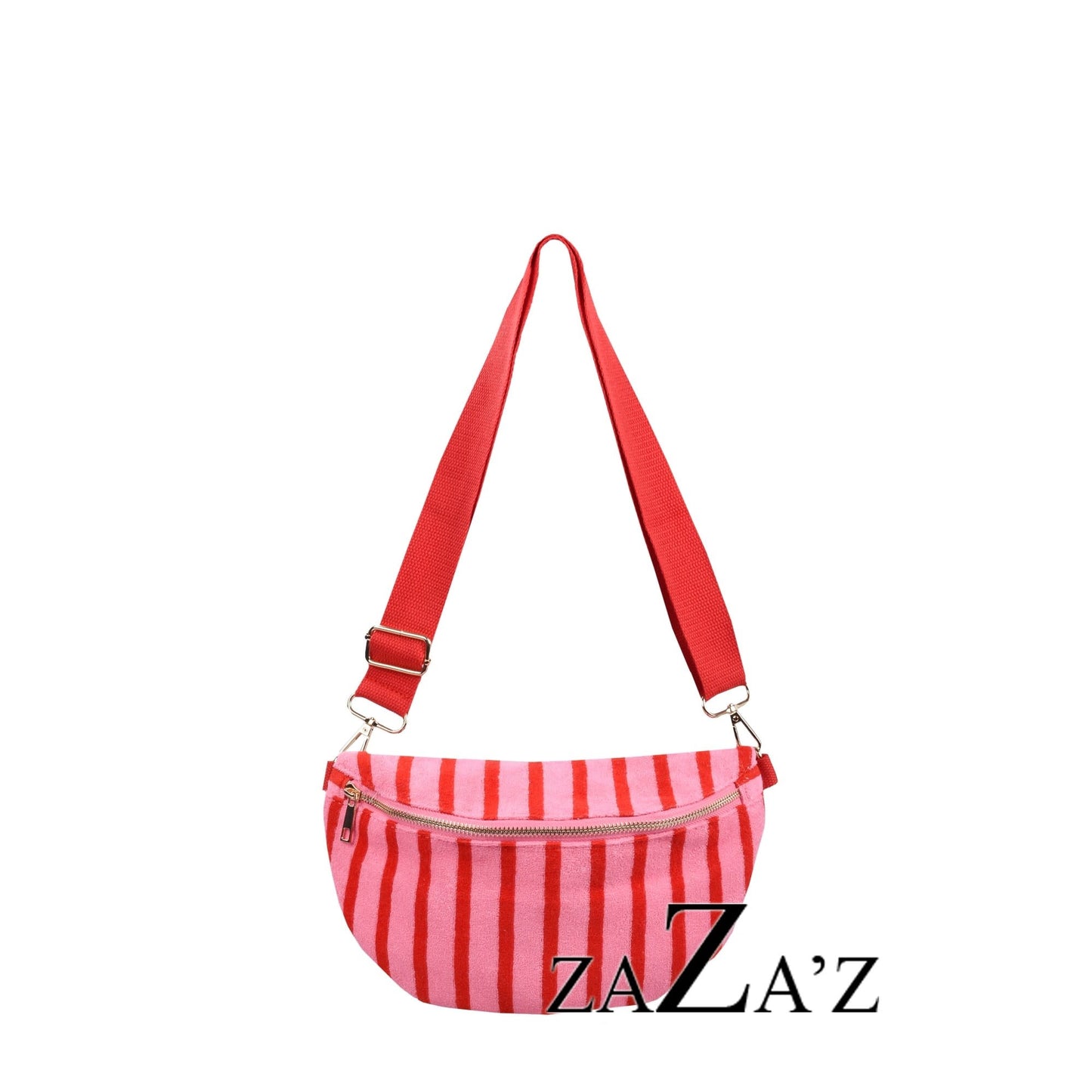 Zaza'z: handtas - heuptas badstof - roze/rood