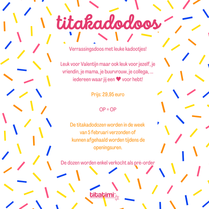 Pre-order: titaKADOdoos - thema: hartje voor jou