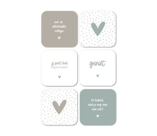 Zoedt: Voor de allerleukste collega! - Set van 6 vinyl onderzetters