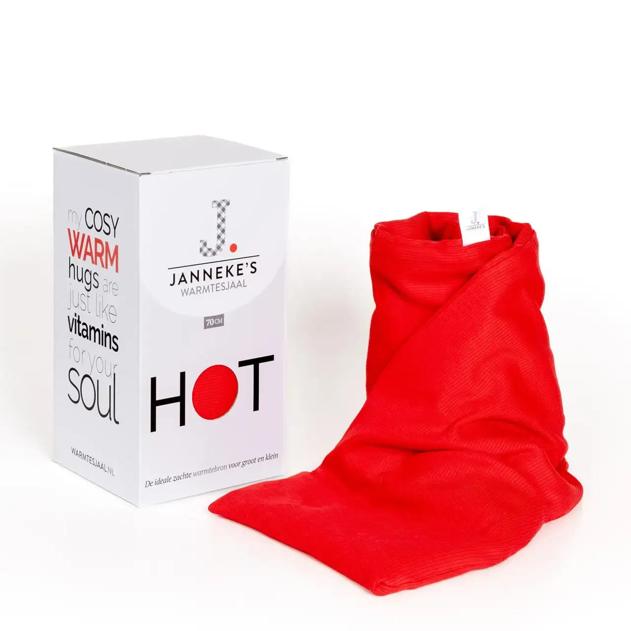 Jannekes warmtesjaal: Warmtesjaal rib vurig rood