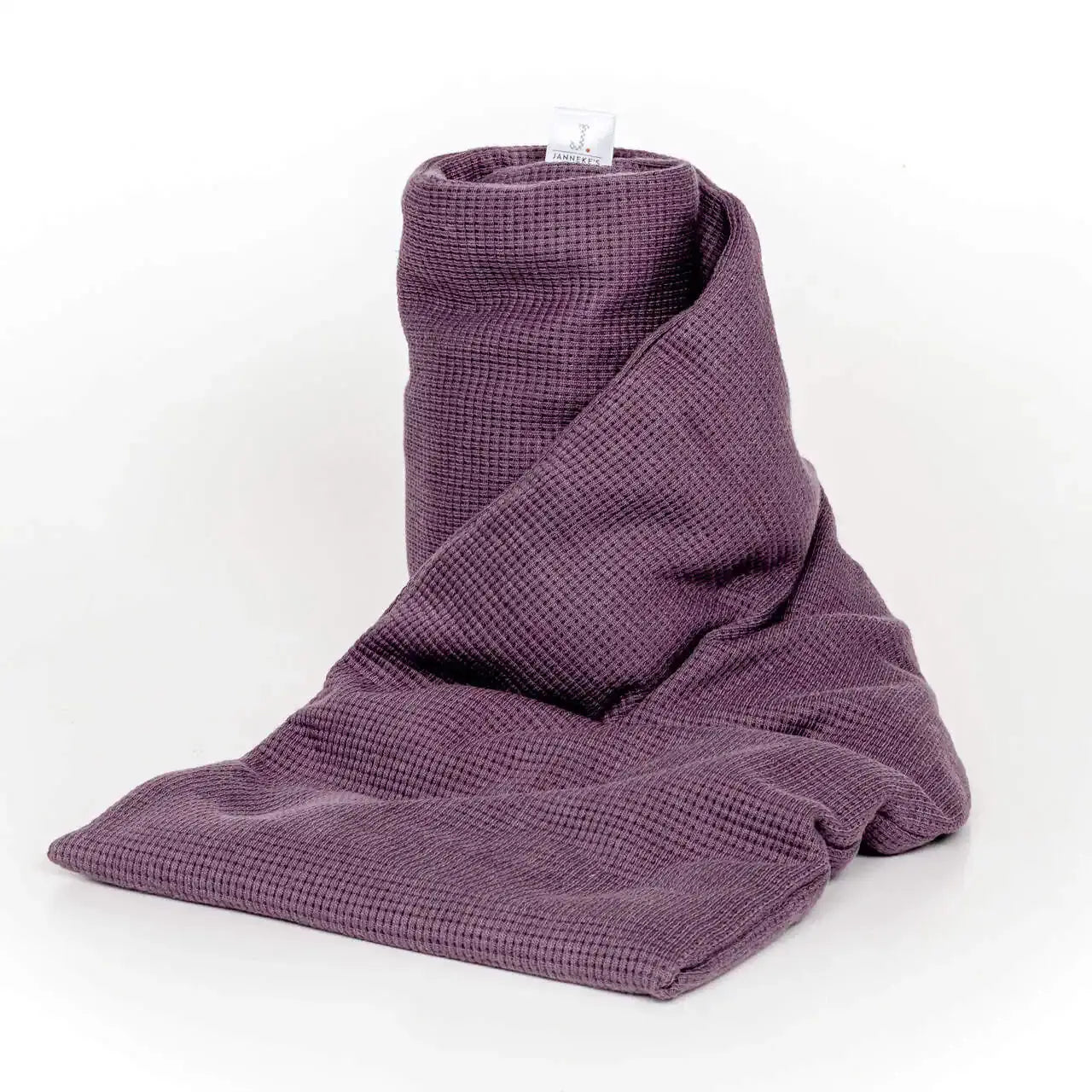 Janneke's warmtesjaal: fijne wafelstof dusty paars