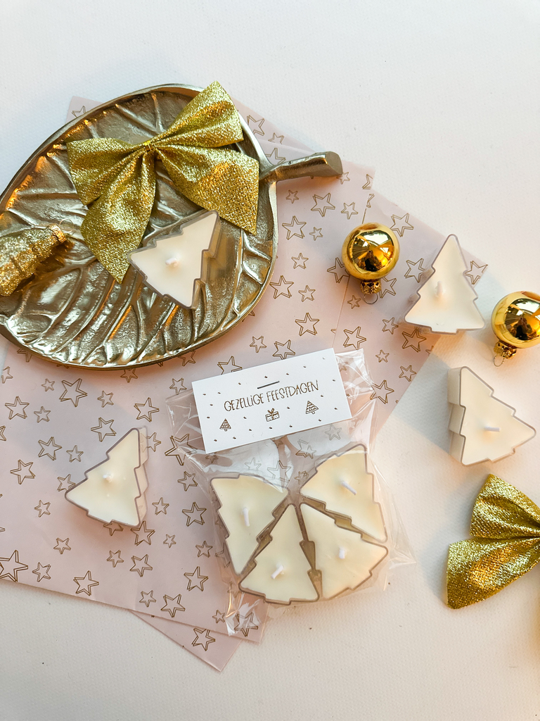 Stationery & gift: Waxineboompjes Creme | Fijne Feestdagen