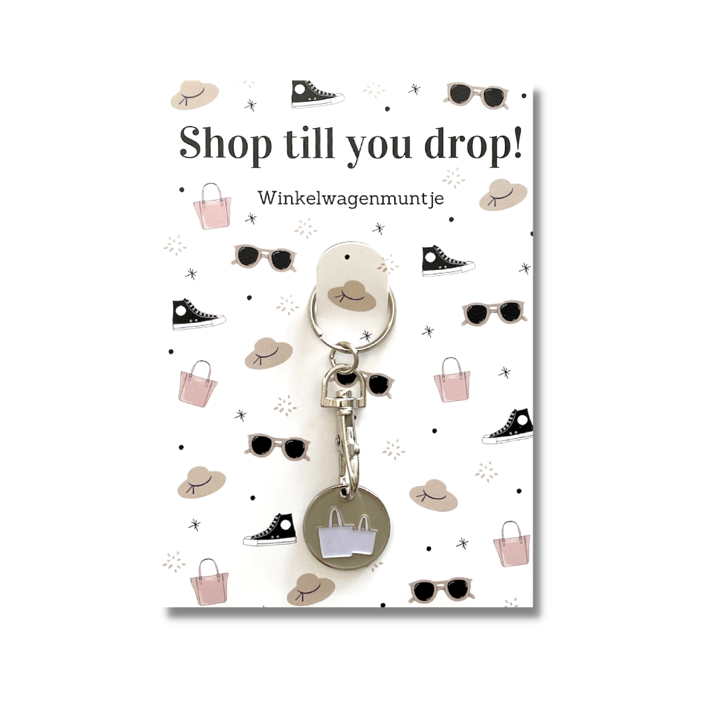 The Big gifts: Winkelwagenmunt/sleutelhanger - shop till you drop