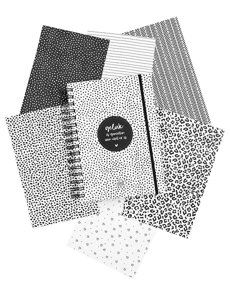 Zoedt Bullet journal Geluk is genieten van wat er is met stippen patroon - A5 formaat