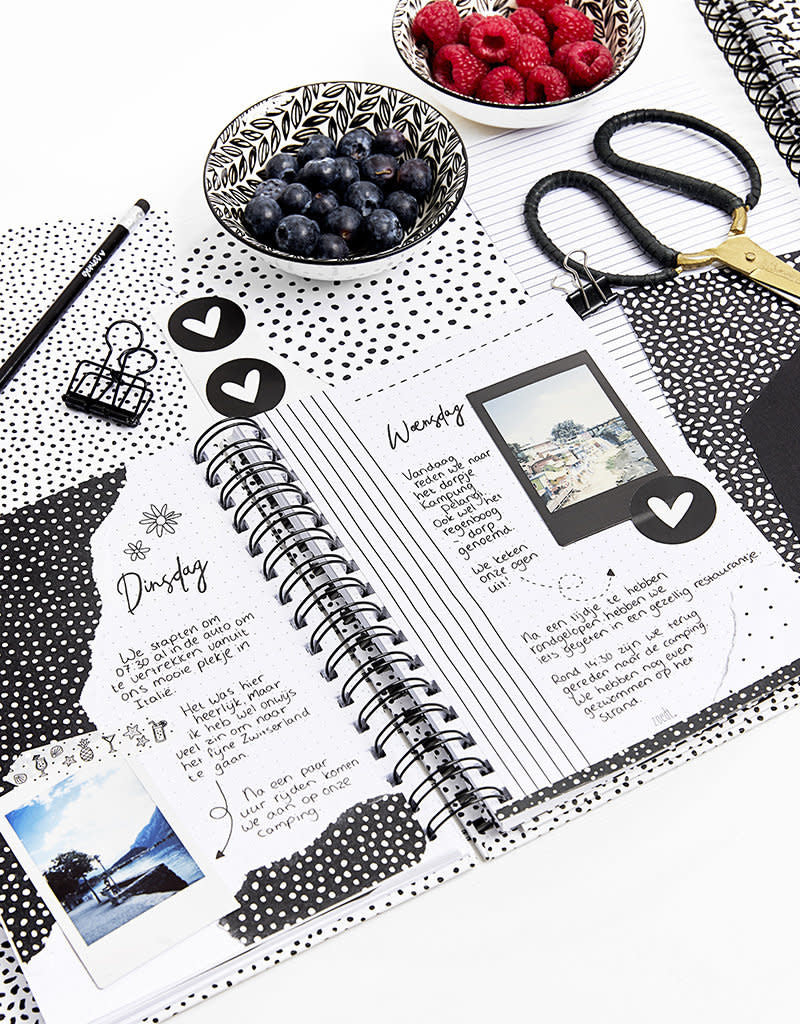 Zoedt Bullet journal Geluk is genieten van wat er is met stippen patroon - A5 formaat