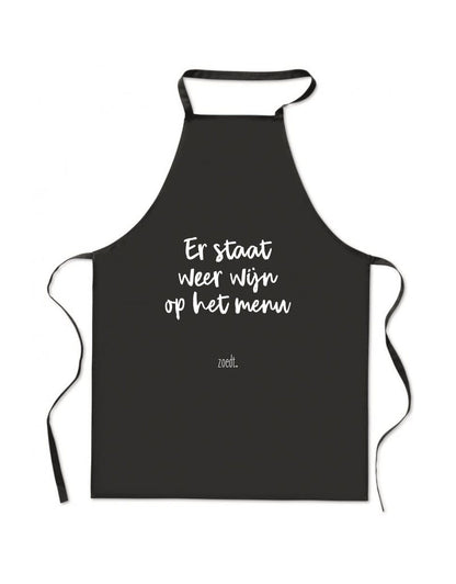 Zoedt keuken schort Er staat weer wijn op het menu