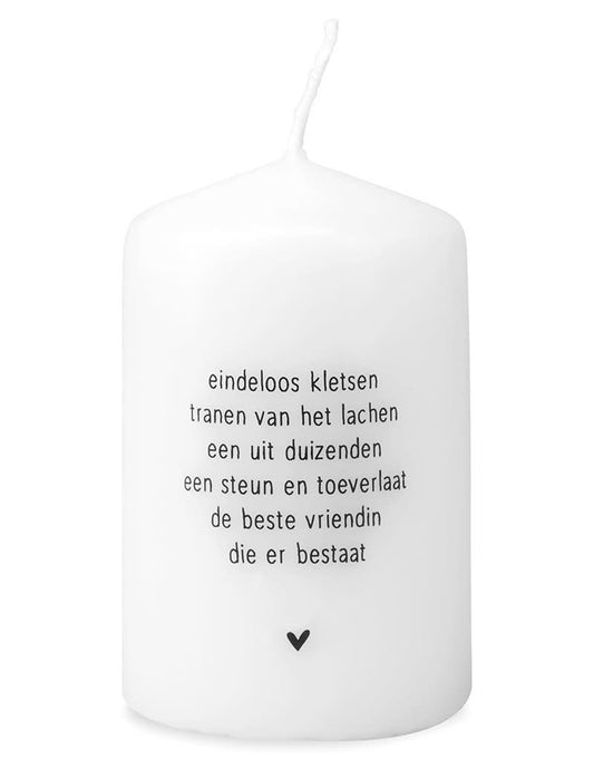 zoedt mini kaars met tekst Gedichtje voor de liefste vriendin
