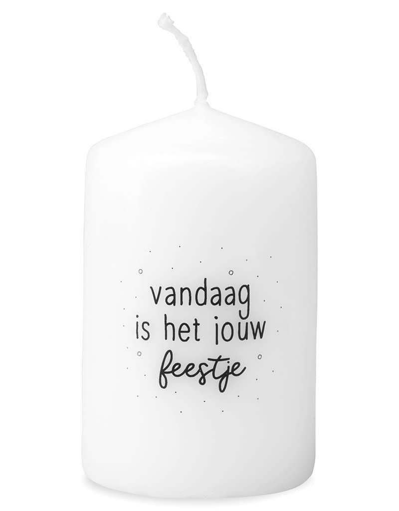 zoedt mini kaars met tekst Vandaag is het jouw feestje