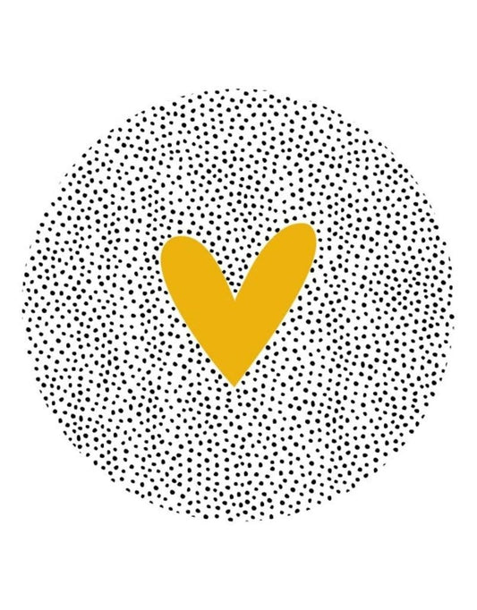 Zoedt tuincirkel 20 cm  dots okergeel en hart