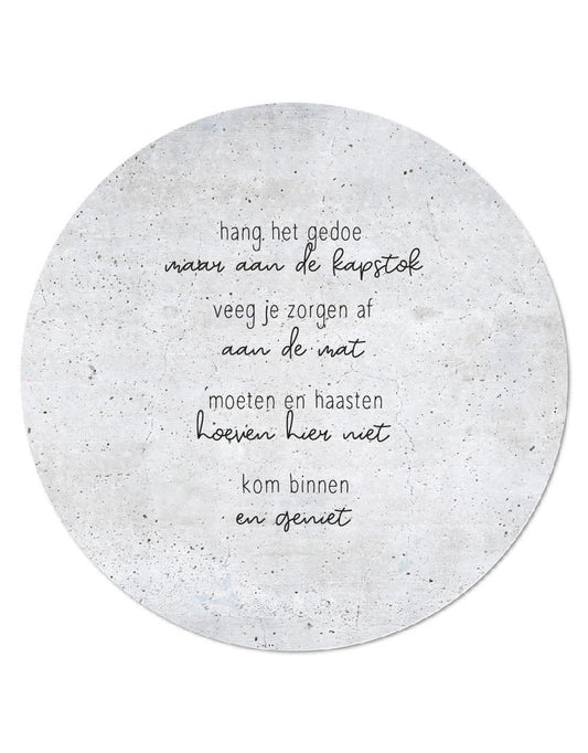 zoedt muurcirkel 20 cm betonlook  kom binnen en geniet