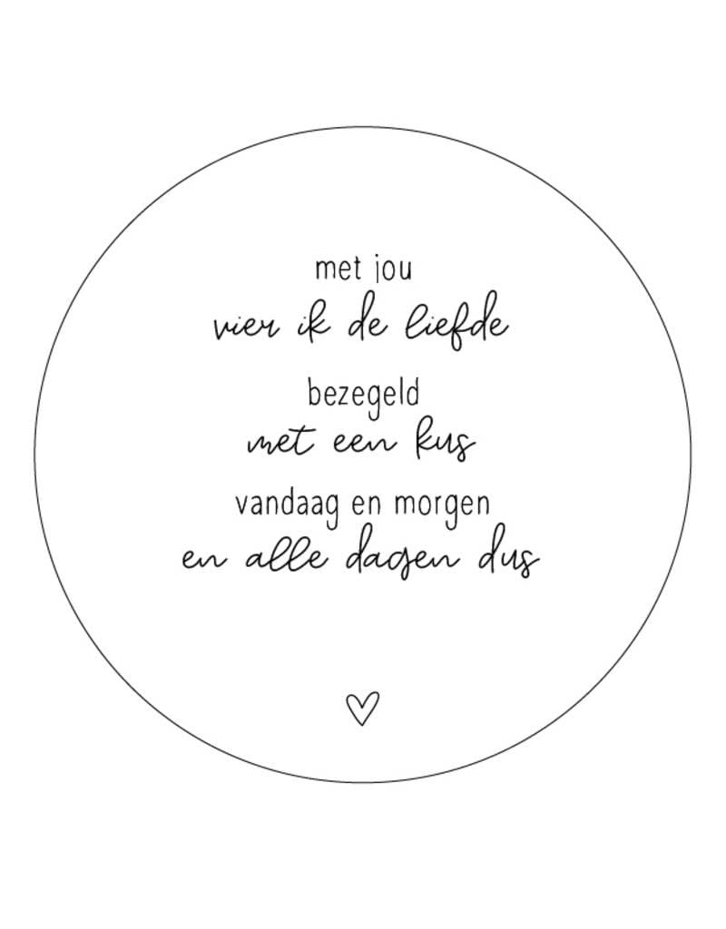 zoedt muurcirkel 20 cm met jou vier ik de liefde ...