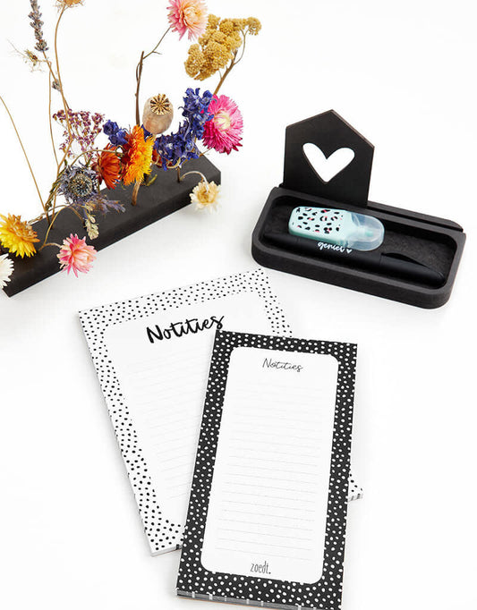 Zoedt Notitieblok zwart met dots patroon