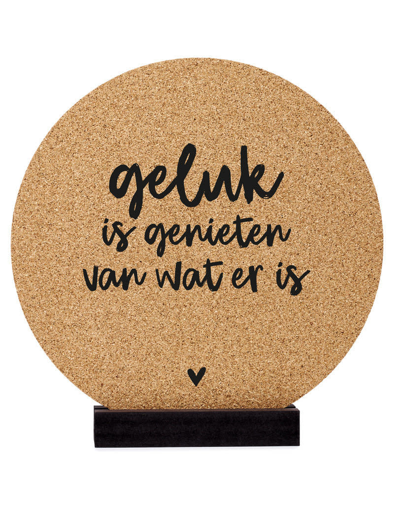 zoedt muurcirkel kurk 20 cm  geluk is genieten van wat er is