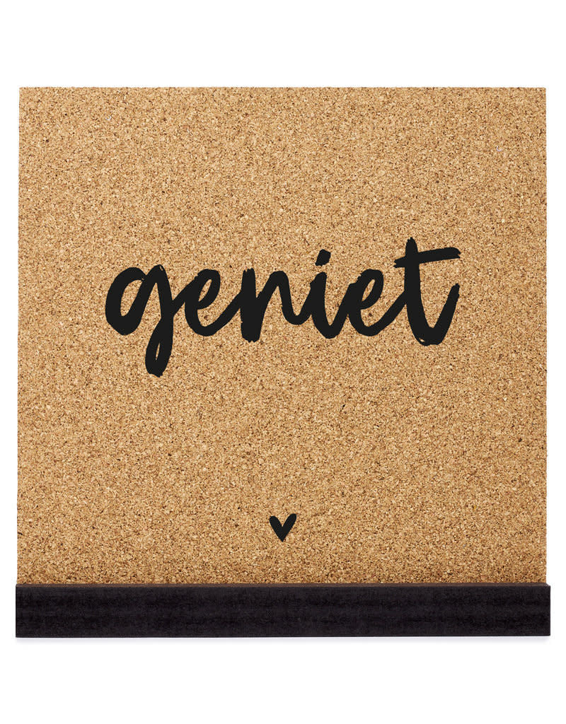 Zoedt Poster kurk vierkant 20 cm "geniet"