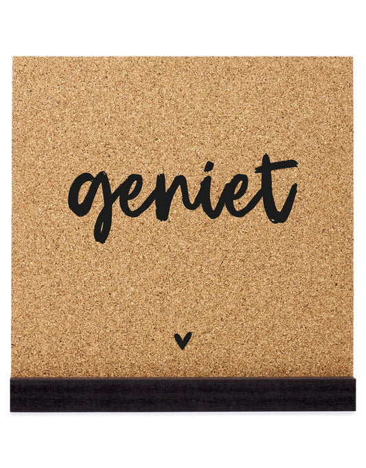 Zoedt Poster kurk vierkant 20 cm "geniet"