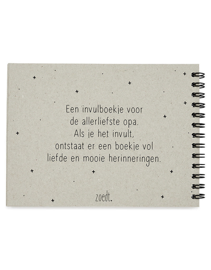 Zoedt Invulboekje voor de allerliefste opa