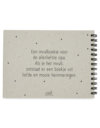 Zoedt Invulboekje voor de allerliefste opa